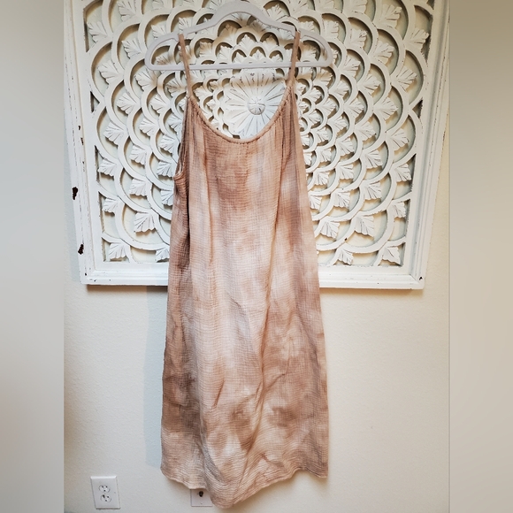Kona Sol Dresses & Skirts - Kona Sol Upcycled Gauze Tank Dress Size Small Tea Dyed Tie Dyed